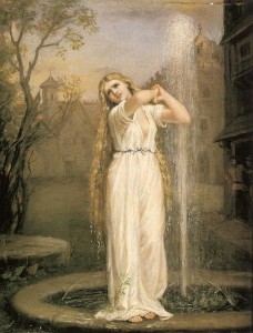 Representación pictórica de la ninfa de la mitología germánica Ondina, obra de John William Waterhouse.