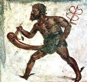 Representación pictórica del dios Príapo.