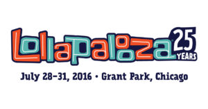 Cartel promocional del festival de rock alternativo Lollapalooza, que este año cumple su 25º aniversario. Entre las bandas confirmadas se encuentran este año Radiohead o Red Hot Chili Peppers.