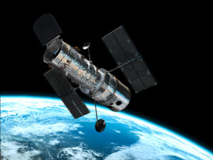 Imagen del Telescopio Espacial Hubble, puesto en órbita el 24 de abril de 1.990. El telescopio Hubble se encuentra en órbita geostacionaria.