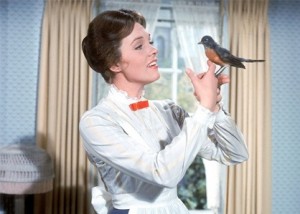 Escena de la película Mary Poppins en la que Julie Andrews interpreta la canción "A Spoonful of Sugar".